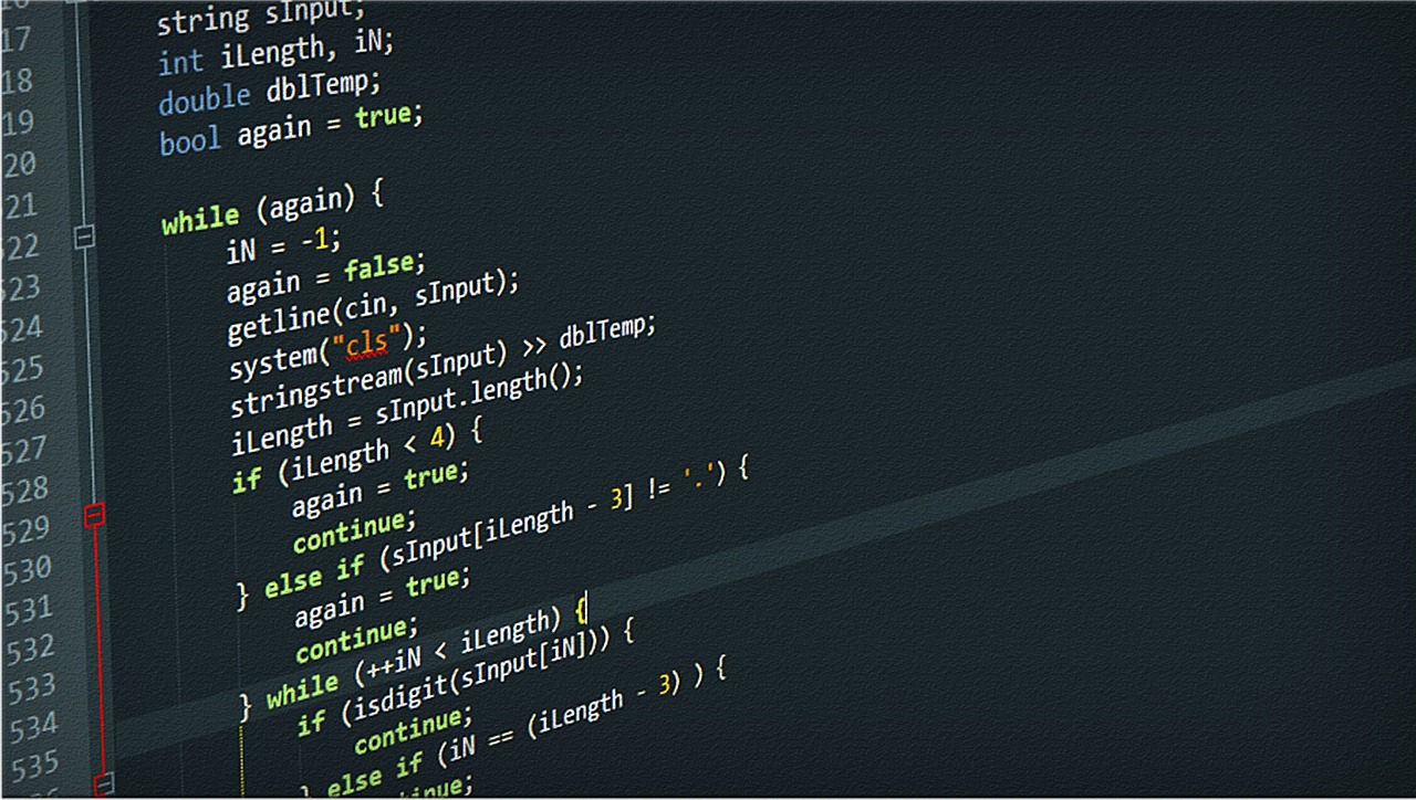 Developer working on website code